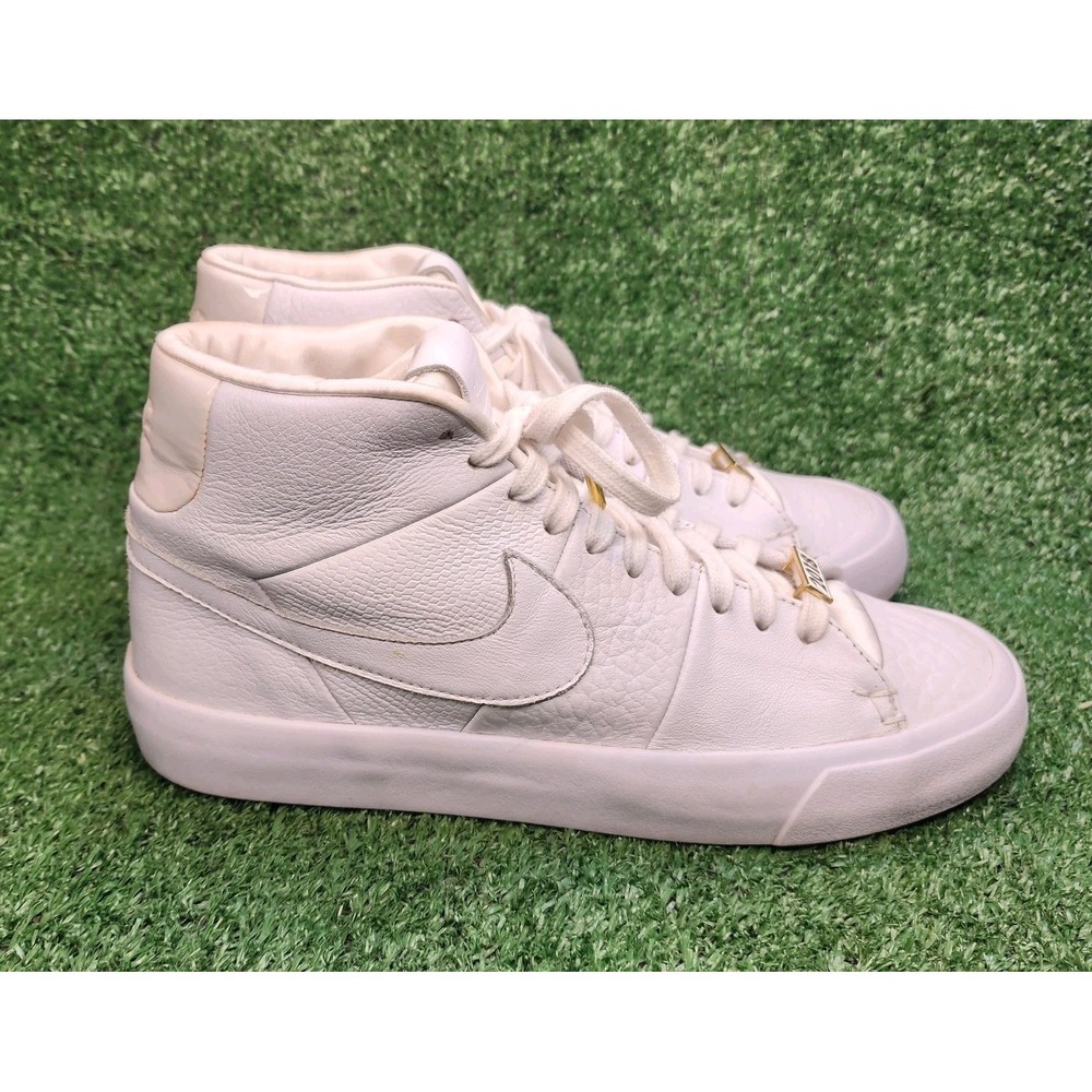 Mens Size 8 Nike Blazer Royal QS Triple White Gold Accent AR8830-100